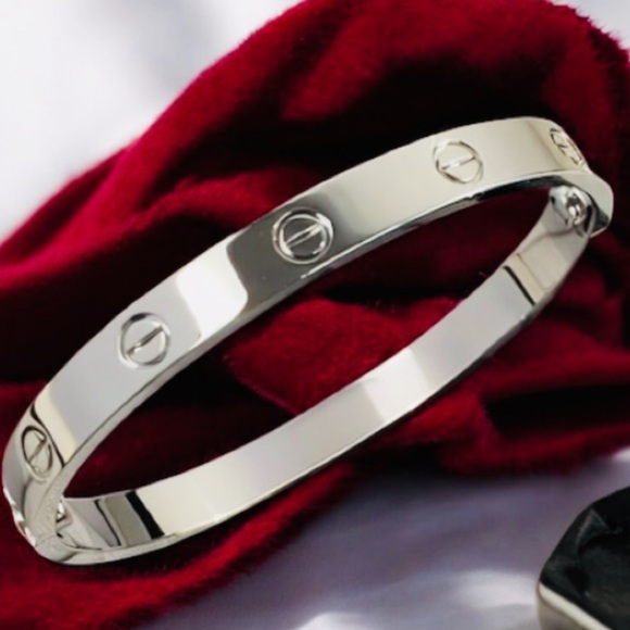 Love Screwdriver Platinum Silver Bangle Bracelet No Stones - Picture 5 of 9